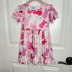 Rylee Faith Designs Pink Floral Peep Tiered Dress 3T Easter Girly Prairie Preppy